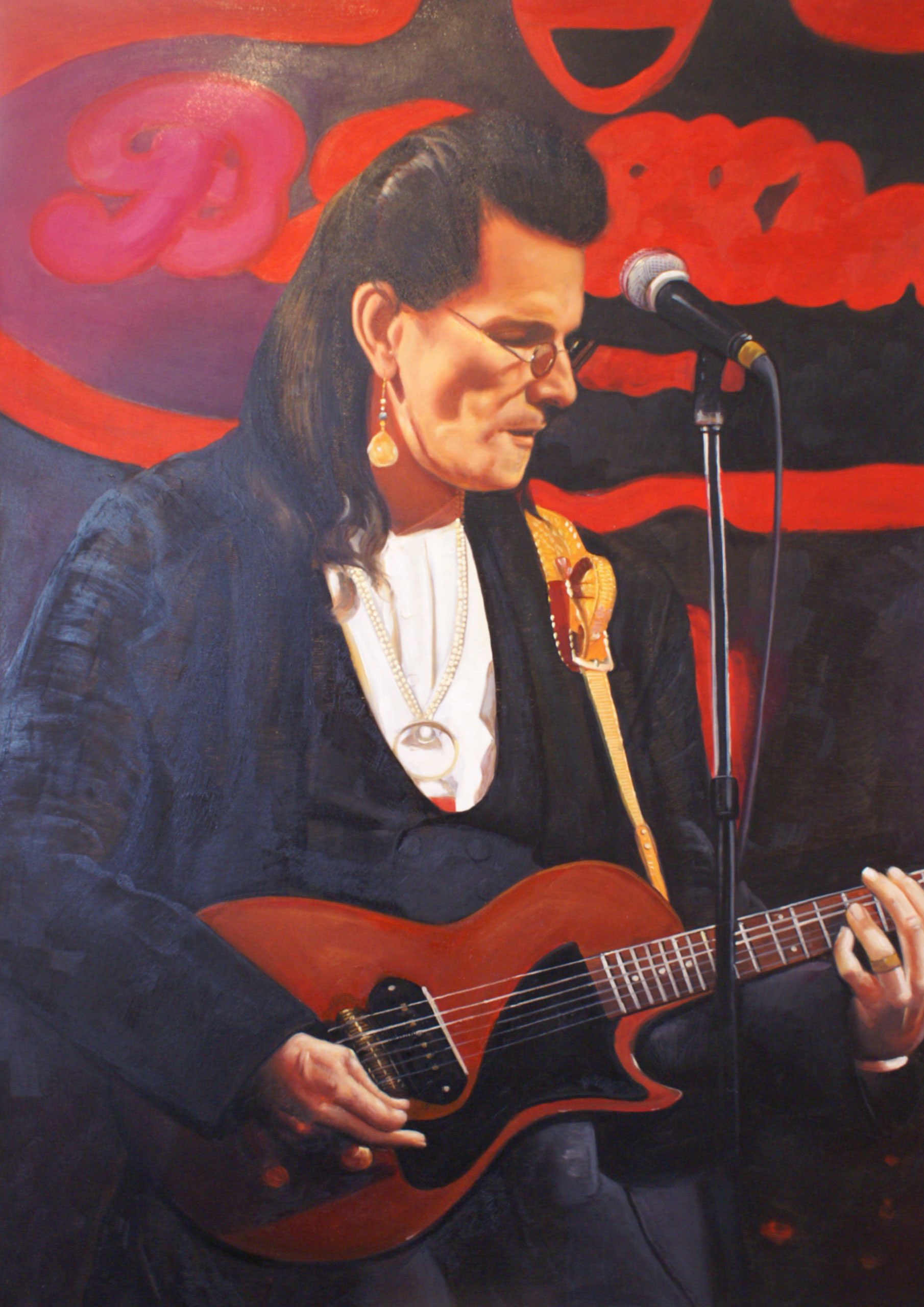 Willy Deville (Mink Deville) - Olieverf op Canvas - 60 x 90 cm